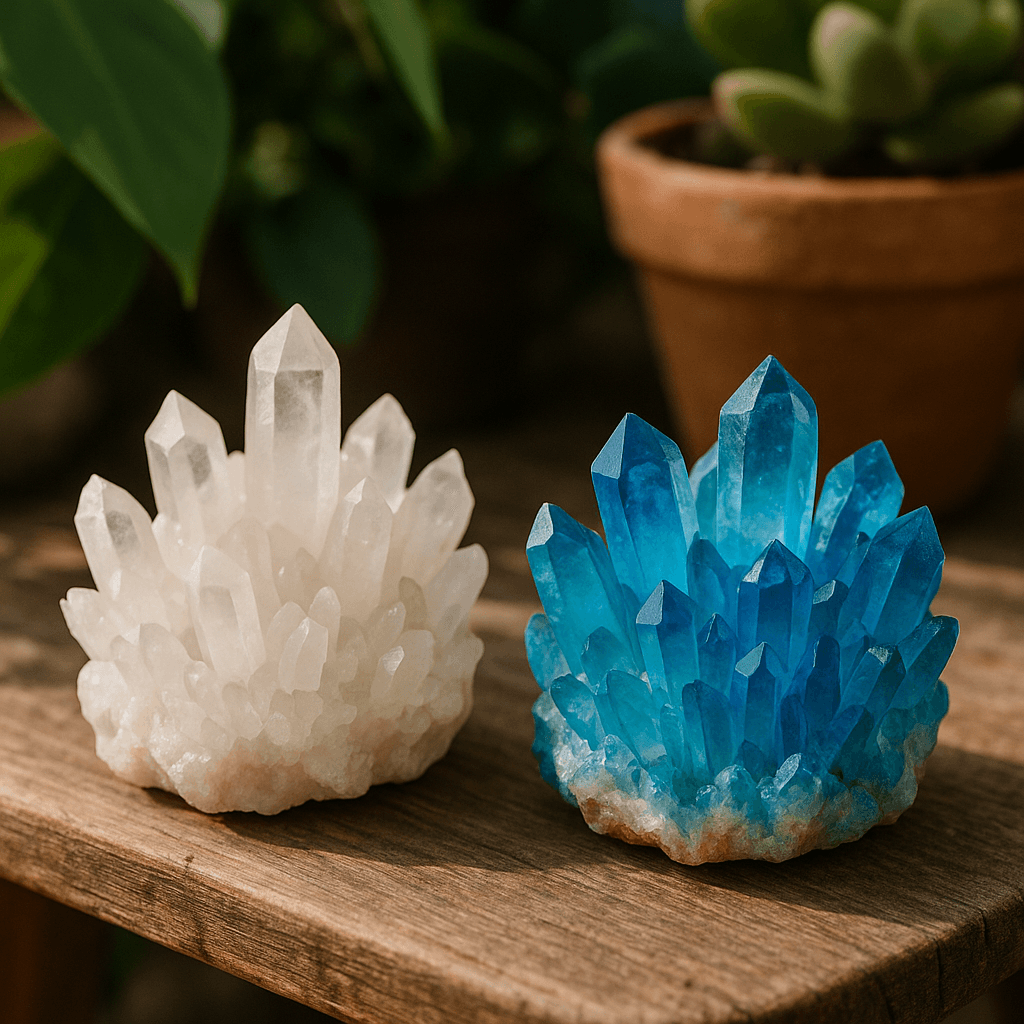 Natural vs dyed crystals